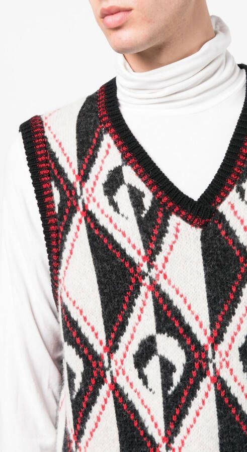 Marine Serre Intarsia vest Zwart
