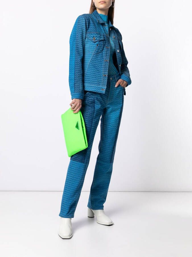 Marine Serre Jeans met vlakken Blauw