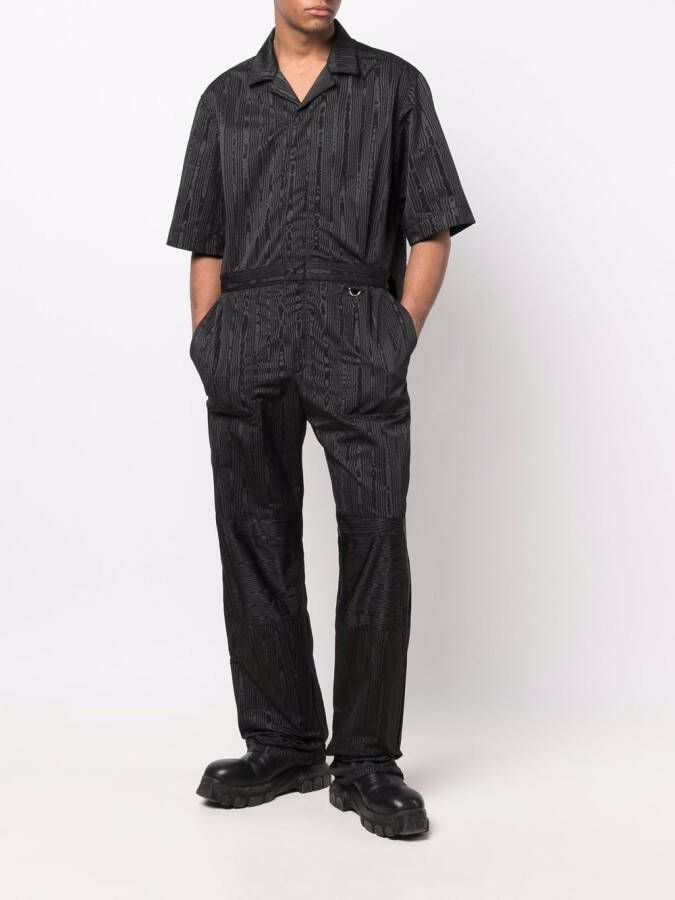 Marine Serre Jumpsuit met gestreepte kraag Zwart