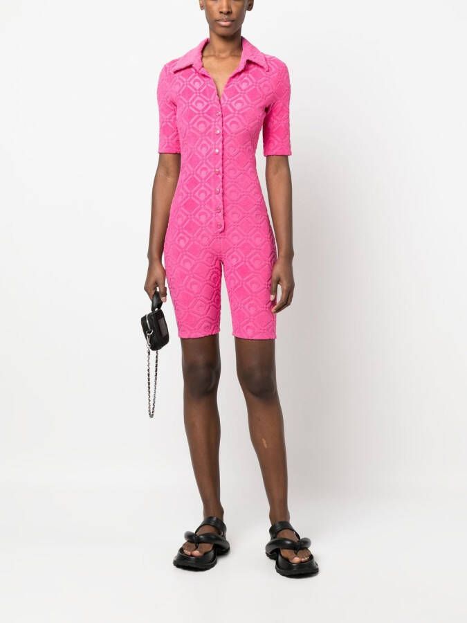 Marine Serre Jumpsuit met jacquard Roze