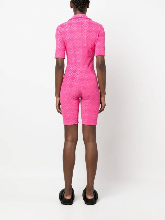 Marine Serre Jumpsuit met jacquard Roze