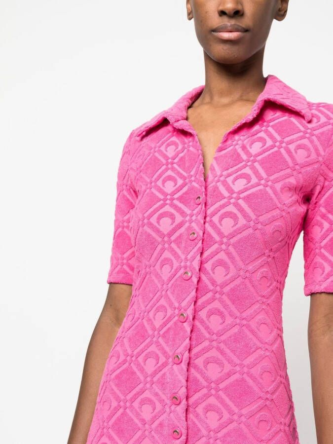 Marine Serre Jumpsuit met jacquard Roze