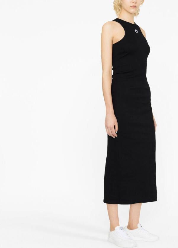 Marine Serre Jurk met print Zwart