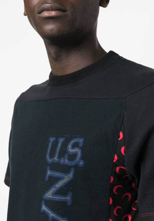 Marine Serre T-shirt met logo-vlak Zwart