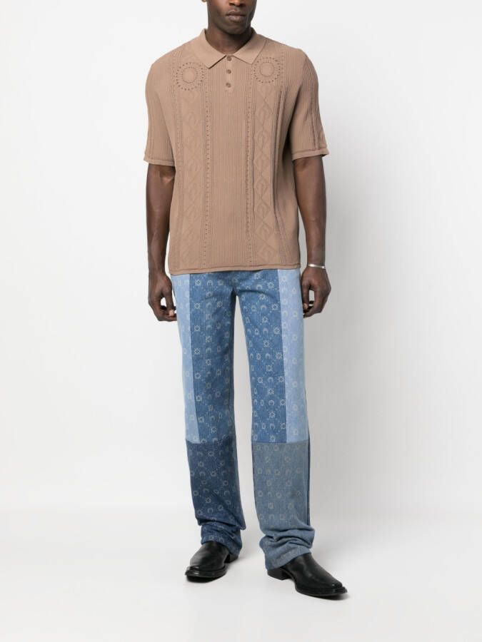 Marine Serre Kabelgebreide polotop Bruin