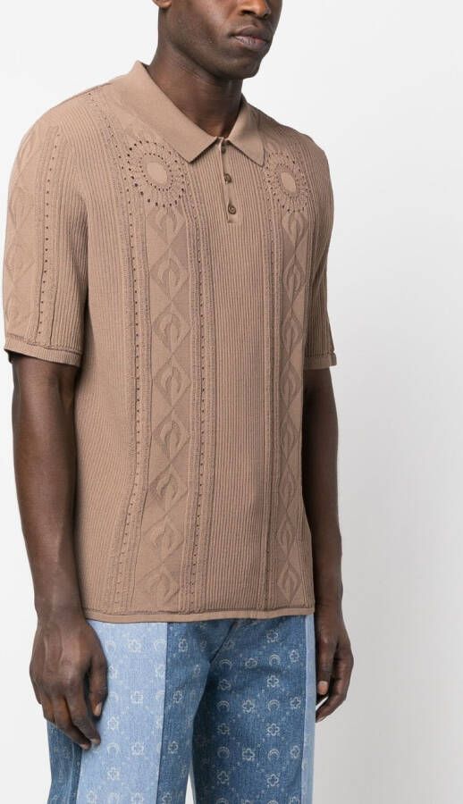 Marine Serre Kabelgebreide polotop Bruin