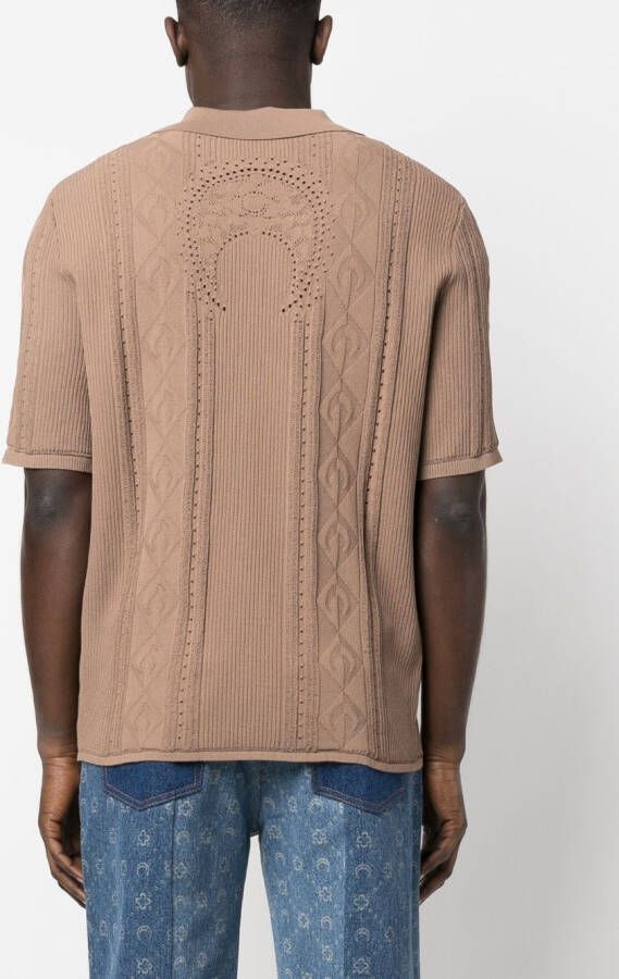 Marine Serre Kabelgebreide polotop Bruin