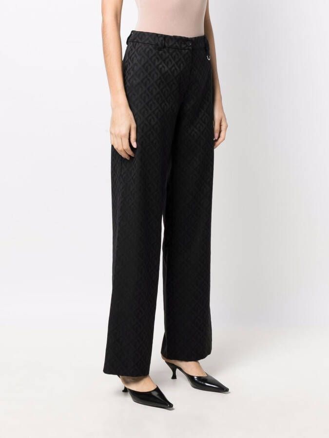 Marine Serre Pantalon met print Zwart