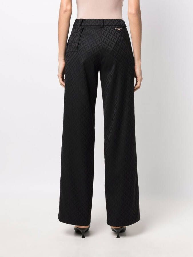 Marine Serre Pantalon met print Zwart