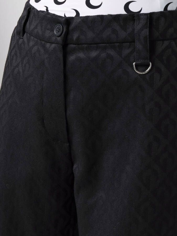 Marine Serre Pantalon met print Zwart