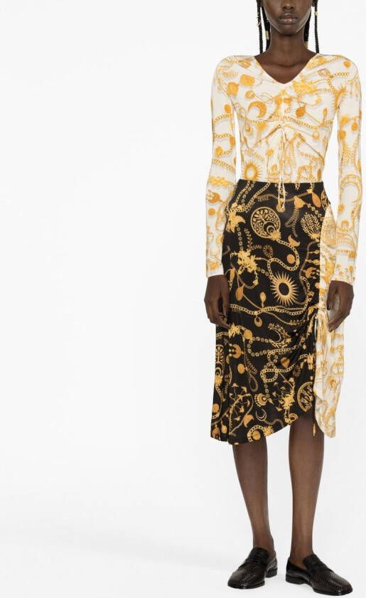 Marine Serre Rok met print Zwart