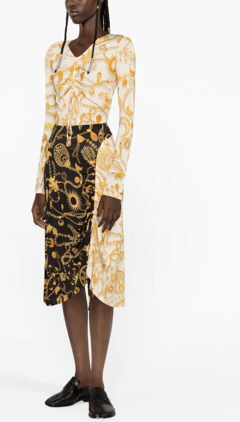 Marine Serre Rok met print Zwart
