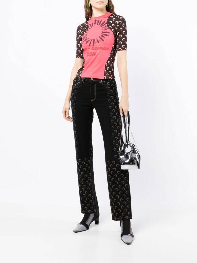 Marine Serre Straight jeans Zwart