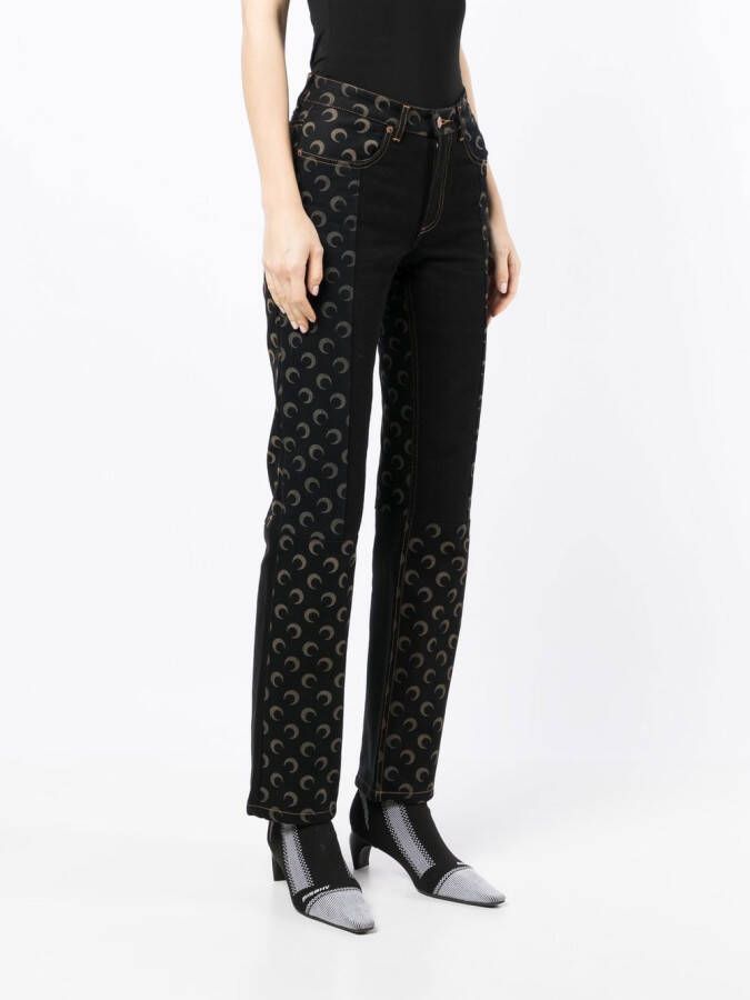 Marine Serre Straight jeans Zwart