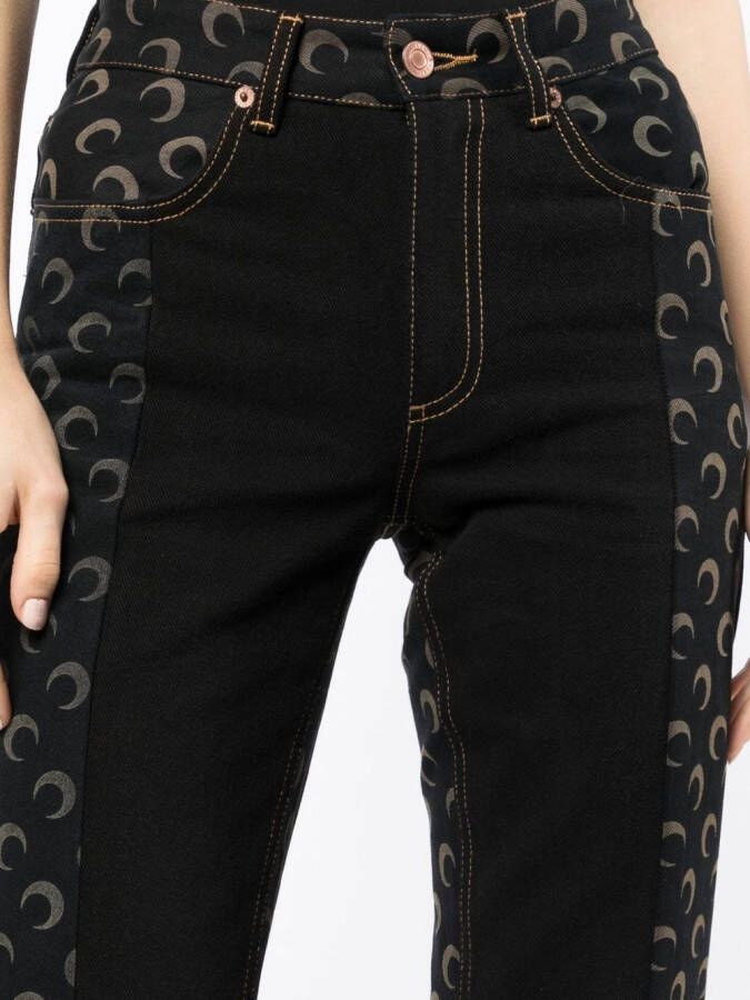 Marine Serre Straight jeans Zwart