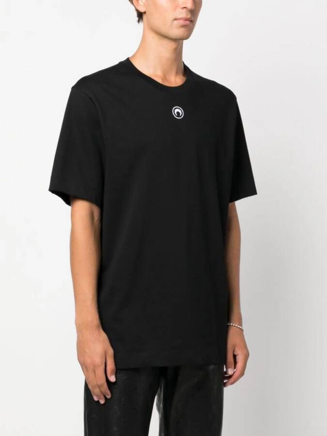 Marine Serre T-shirt met geborduurd logo Zwart