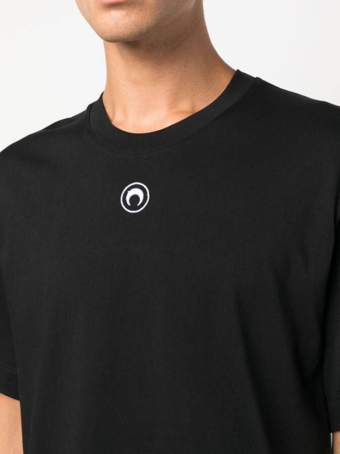 Marine Serre T-shirt met geborduurd logo Zwart