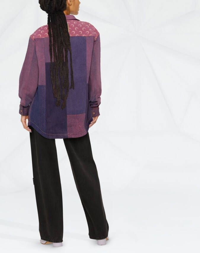 Marine Serre T-shirt met patchwork Roze