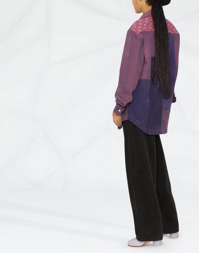 Marine Serre T-shirt met patchwork Roze