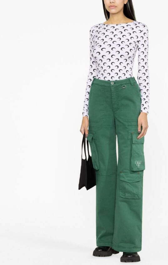 Marine Serre Top met maanprint Wit