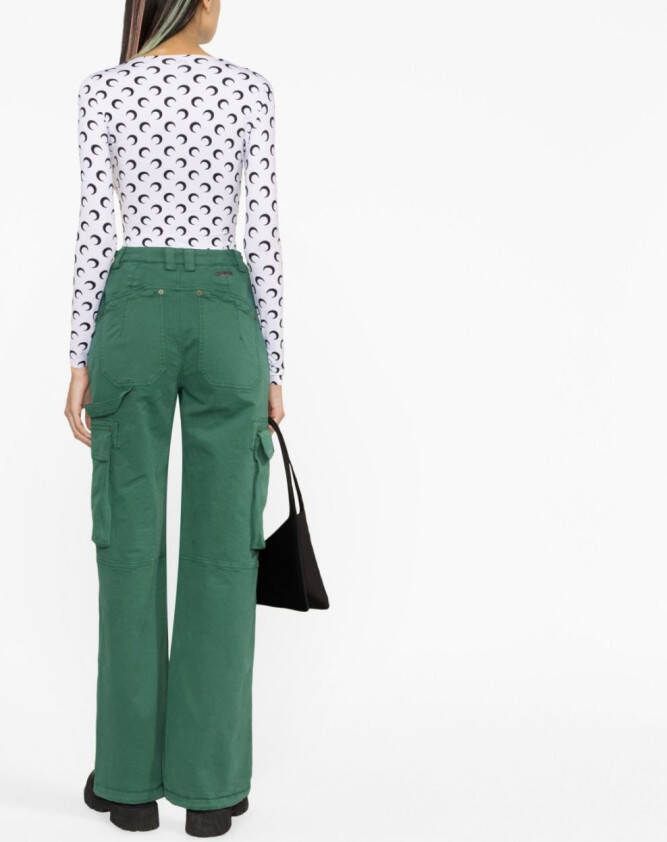Marine Serre Top met maanprint Wit