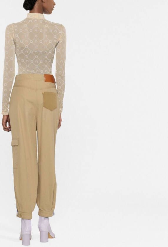Marine Serre Top met monogram Beige