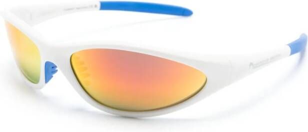 Marine Serre x Vuarnet Injected Visionizer zonnebril met spiegelende glazen Wit
