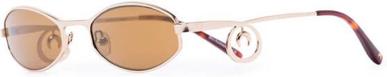 Marine Serre x Vuarnet Swirl zonnebril met ovaal montuur Bruin