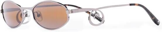 Marine Serre x Vuarnet Swirl zonnebril met ovaal montuur Bruin