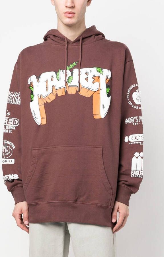 MARKET Hoodie met grafische print Bruin