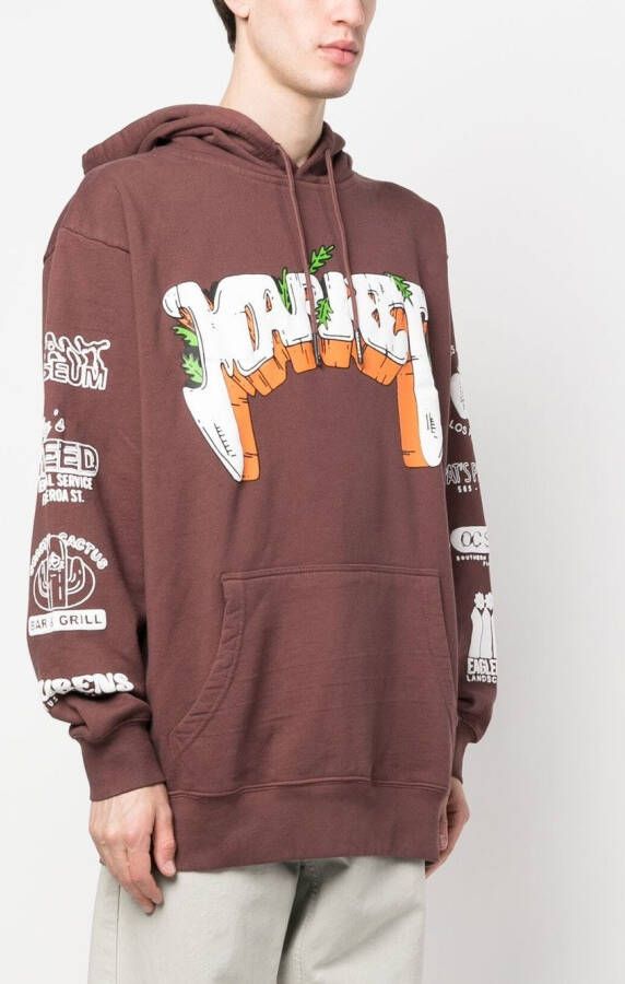 MARKET Hoodie met grafische print Bruin