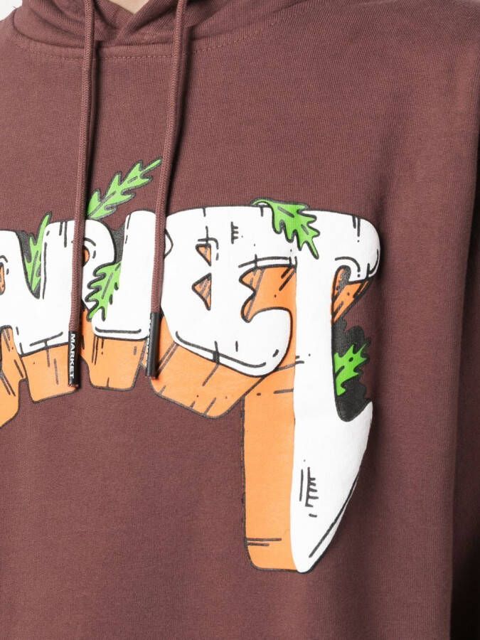 MARKET Hoodie met grafische print Bruin
