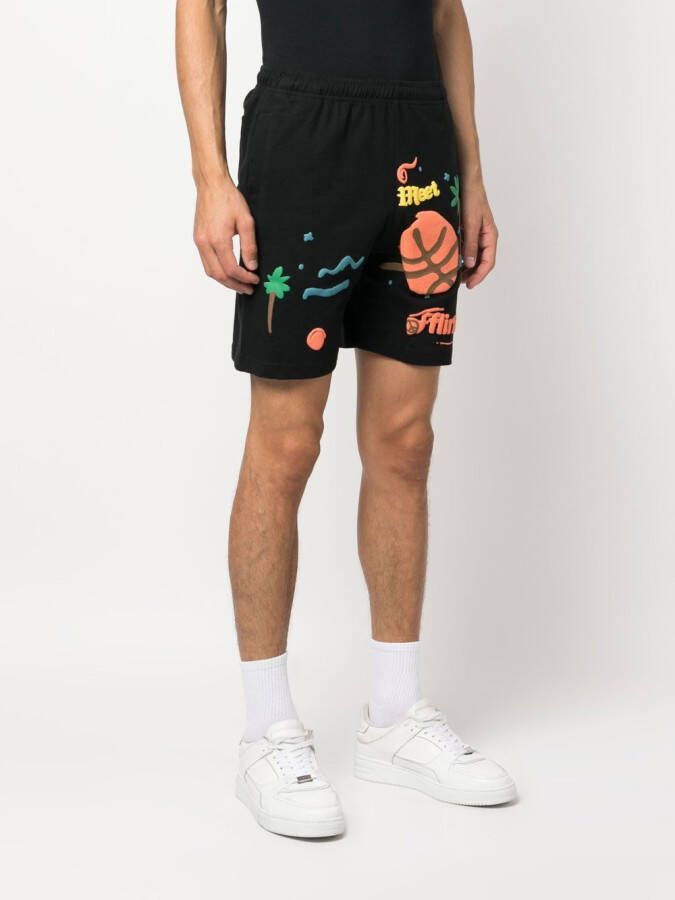 MARKET Trainingsshorts met grafische print Zwart