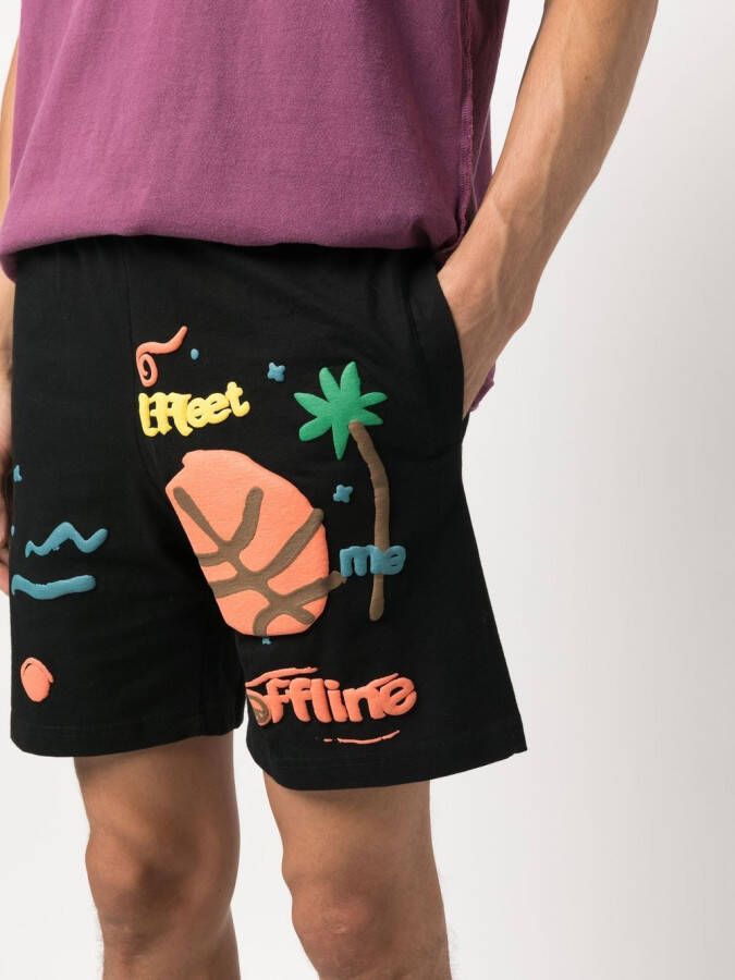 MARKET Trainingsshorts met grafische print Zwart