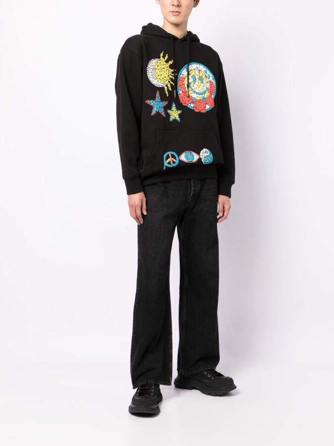 MARKET Hoodie met grafische print Zwart