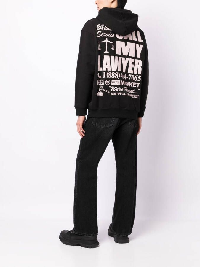 MARKET Hoodie met grafische print Zwart