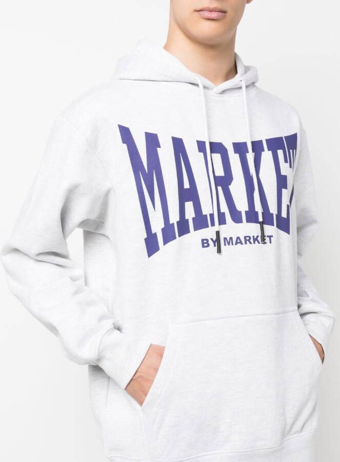 MARKET Hoodie met logoprint Grijs
