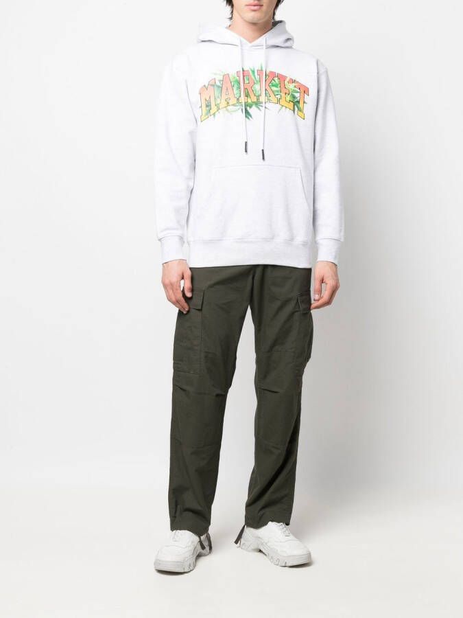 MARKET Hoodie met logoprint Grijs