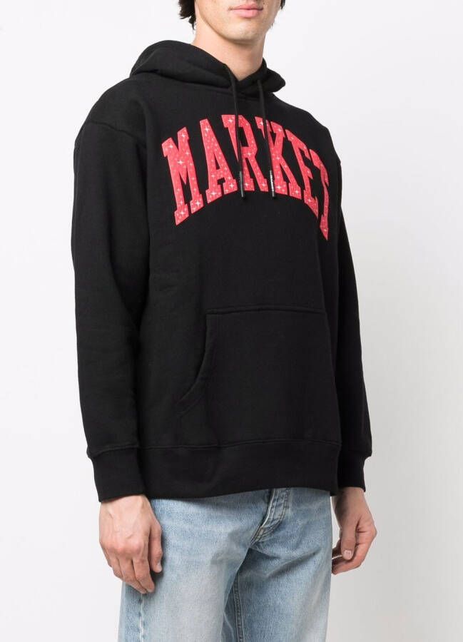 MARKET Hoodie met logoprint Zwart