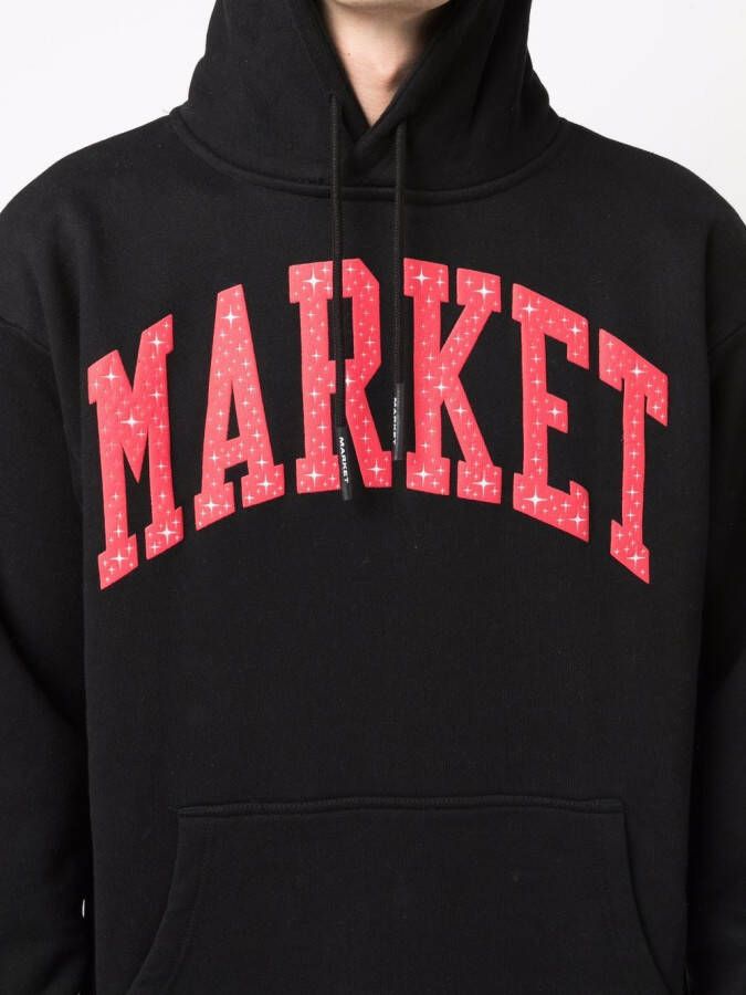 MARKET Hoodie met logoprint Zwart