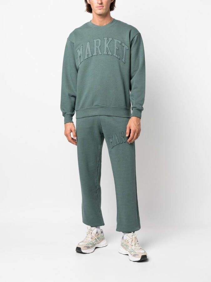 MARKET Sweater met geborduurd logo Groen