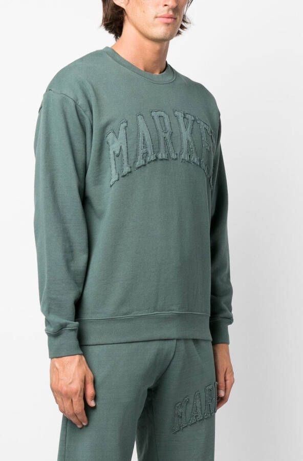MARKET Sweater met geborduurd logo Groen