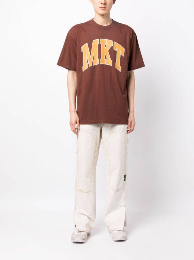 MARKET T-shirt met logoprint Bruin