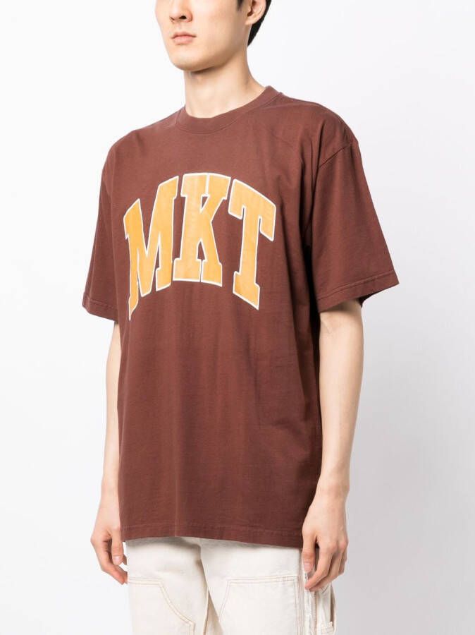 MARKET T-shirt met logoprint Bruin