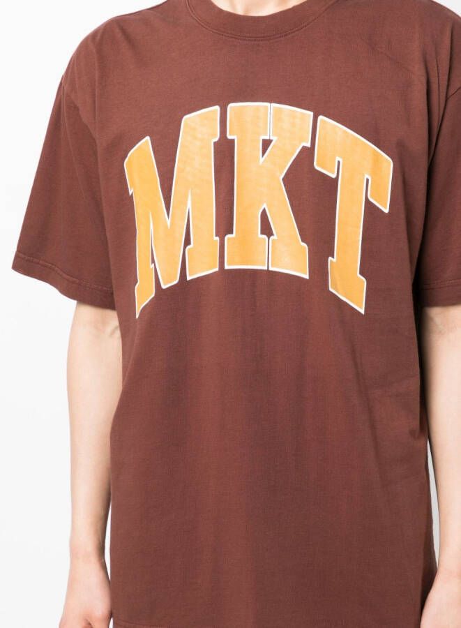 MARKET T-shirt met logoprint Bruin