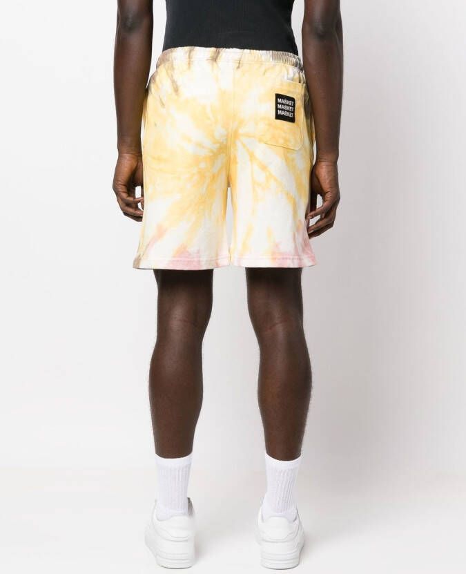 MARKET Trainingsshorts met logoprint Geel