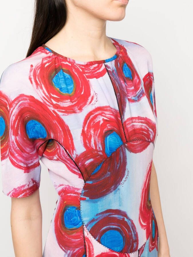 Marni Mini-jurk met abstracte print Rood