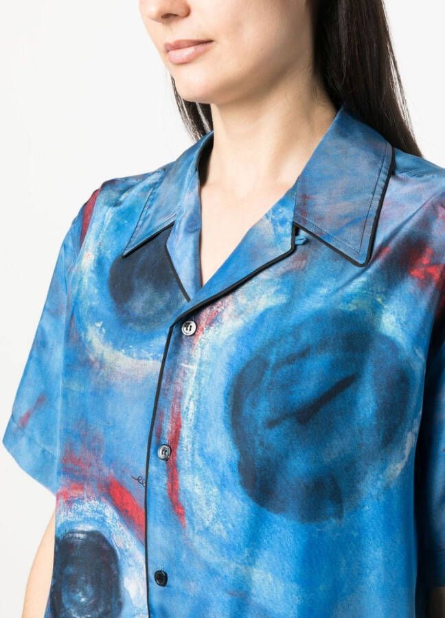 Marni Blouse met abstracte print Blauw