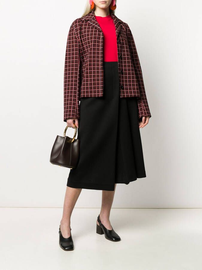 Marni Asymmetrische plooirok Zwart