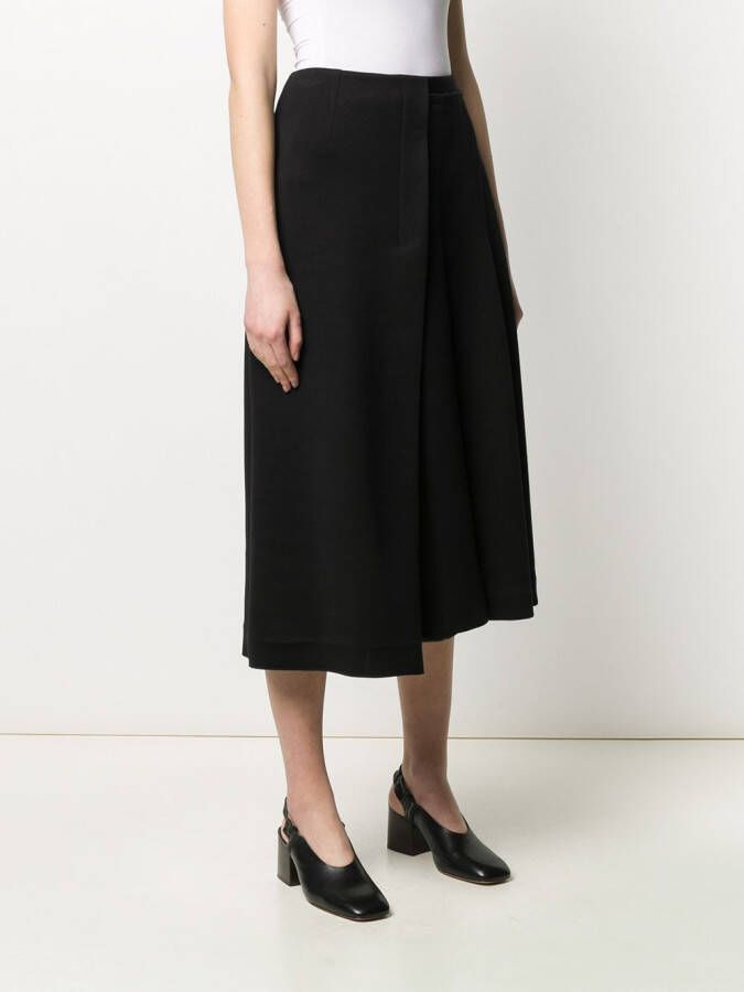 Marni Asymmetrische plooirok Zwart
